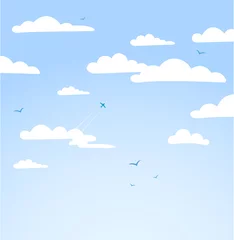 Foto op Plexiglas Goed weer achtergrond. Blauwe lucht met wolken © Alex