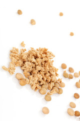 Soybeans isolated on white.