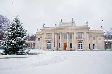 Lazienki Park in winter