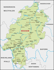 Naklejka premium Hessen Karte