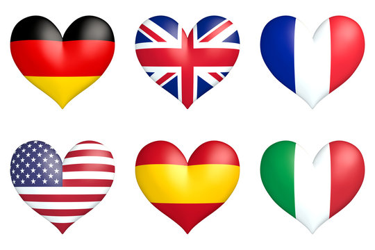 nation hearts Germany, Great Britain, France, USA, Spain, Italy