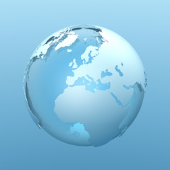 Erdball Weltkarte - 3D Illustration / Grafik