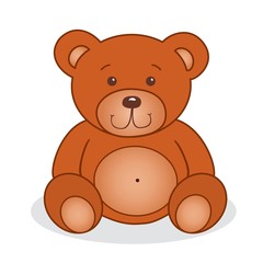 Cute teddy bear. Vector illustration.