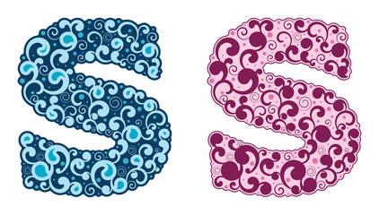 Curling alphabet. Letter S