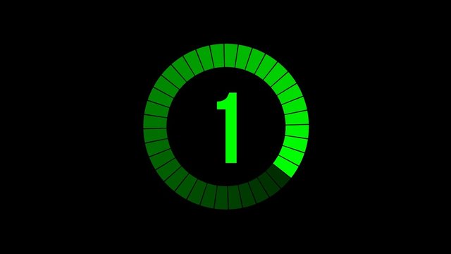 Compte &agrave; rebours 5-0 noir-vert