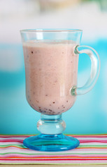 Cream cocktails on brightblue background