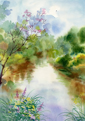 Naklejka premium Watercolor Landscape Collection