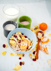 flakes with milk and orange