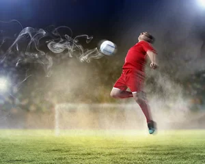 Tissu par mètre Foot joueur de football frappant le ballon