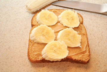 Peanutbutter and Banana on Wheat Bread