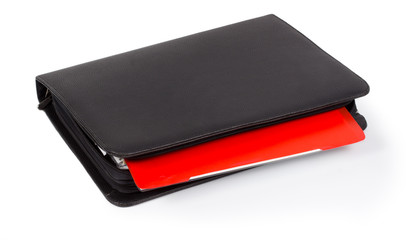 Diary with a colourful red tab