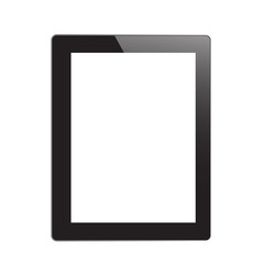 Tablet computer. Black frame vector tablet pc with white screen.