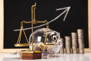 Business concept, Pig bank and money coin