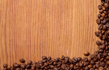 Coffee bean on wooden background
