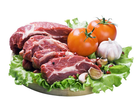 meat and fresh vegetables