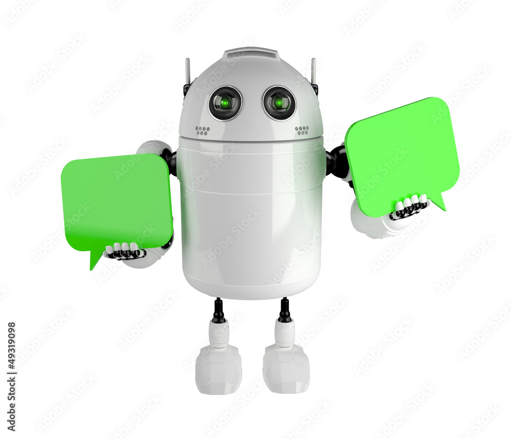 Poster android with two chat bubbles