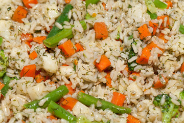 the healthy diet - brown rice with vegetable