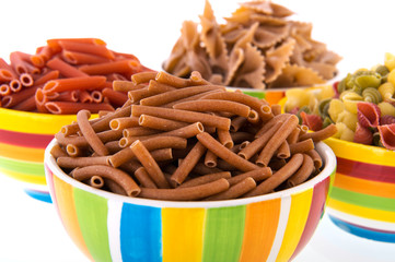 Wholemeal pasta assortment
