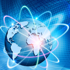 Orbit of comminications. Abstract technology backgrounds