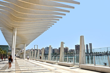 Málaga, Paseo nuevo del Puerto, mar Mediterráneo