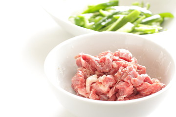 freshness pork and pepper for chinese cooking image