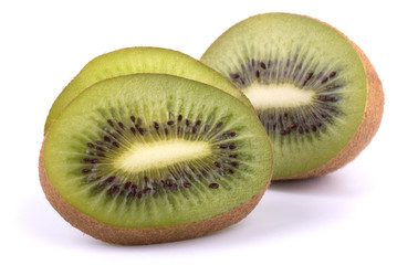 Fototapeta premium slices of kiwi isolated on white background.