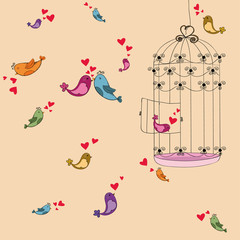 Fond d& 39 amour d& 39 oiseau de liberté de la Saint-Valentin