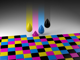 Couleurs primaires Quadrichromie Goutte Encre rayon