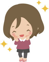 うれしそうな若い女性