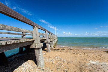 pontoon jetty of courseulles sur mer in Normandy