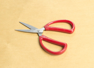 red scissors isolated on a white background