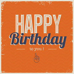 Happy birthday card with retro typography - 49326408