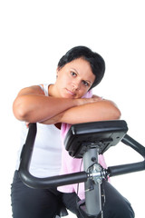Fototapeta na wymiar fitness for fat woman