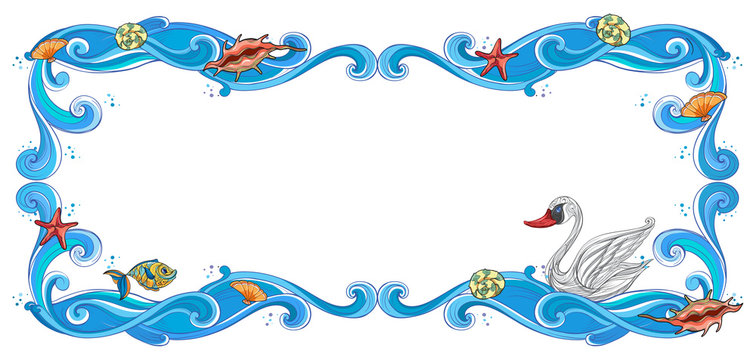 A frame of sea creatures