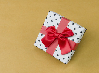 Vintage gift box on brown background