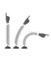 Hands with pointing finger on springs. Vector illustration