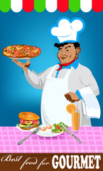 Best food for gourmet from Chef.Vector