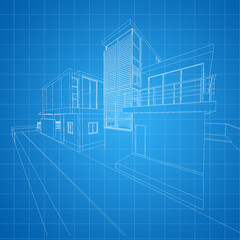 Wireframe of building 