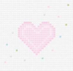 Pixel heart. Romantic love background.