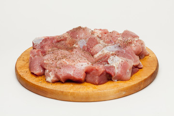 Raw pork meat isolated on white