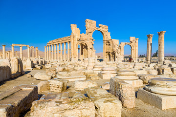 Fototapeta premium Ancient Roman time city in Palmyra, Syria.