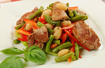Salad with meat and vegetables
