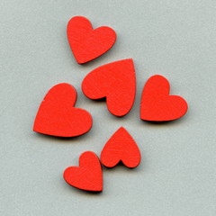 Obraz premium Red wooden hearths