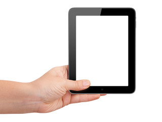 Tablet with Blank Screen Holding by Hand
