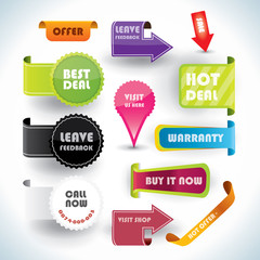 Special offer, warranty labels and stickers