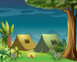 Foto op Plexiglas Tenten in de jungle © GraphicsRF