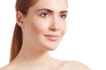 Fototapeta premium Smiling woman clean beauty
