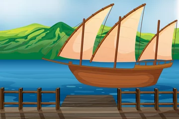Rolgordijnen Een houten schip © GraphicsRF