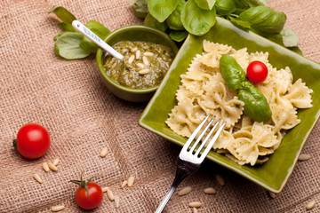 Italian Pasta - Farfalle With Pesto
