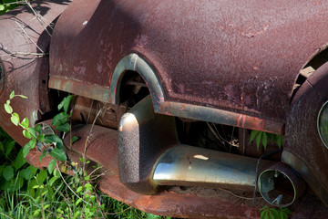 abstract rust hood and light